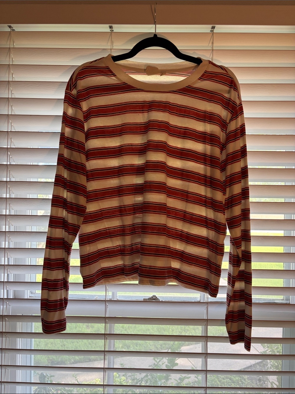 White Crow Striped Crewneck Top - Red & Cream